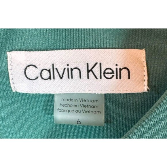 Calvin Klein Dress Womens‎ 6 Green Sheath Short Puff Sleeve Above Knee Career - Picture 6 of 9